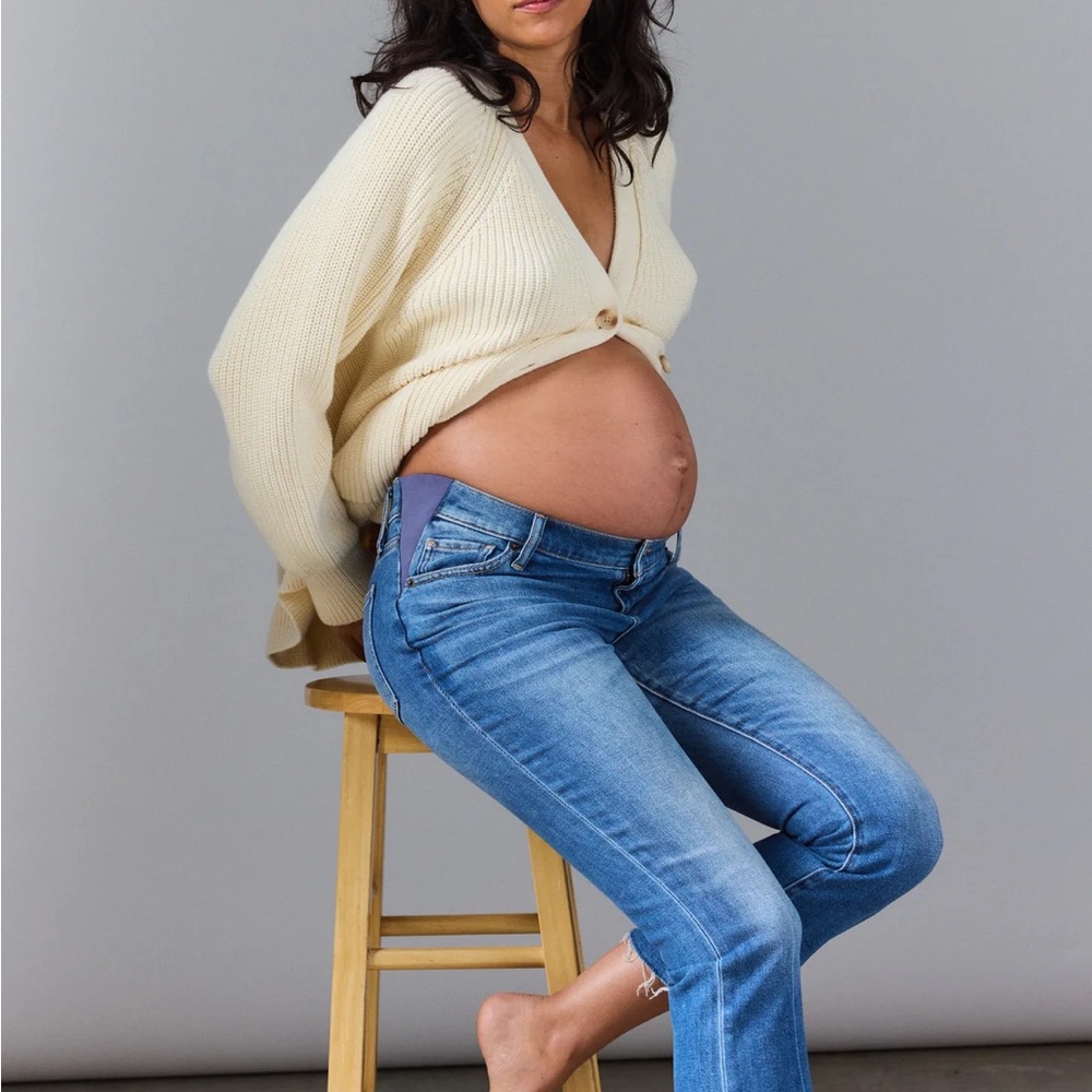 Hatch Crop Maternity Jeans Indigo